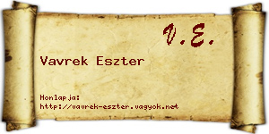 Vavrek Eszter névjegykártya